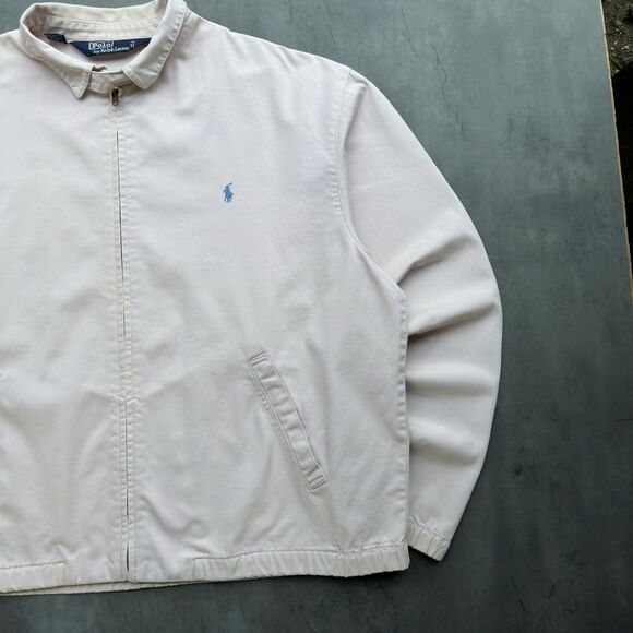 Vintage Polo Ralph Lauren Jacket Men's Size XL Tan Beige Harrington Bomber - Picture 8 of 14